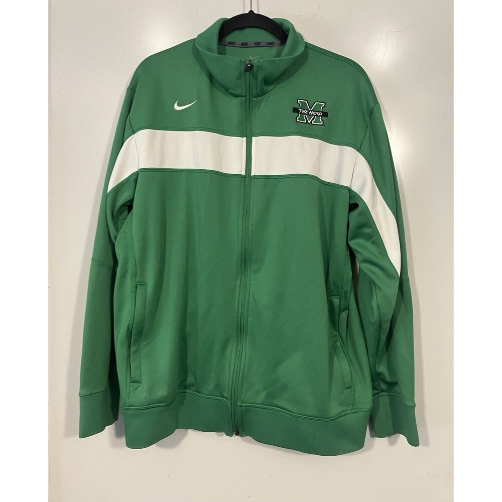 Marshall Thundering Herd Jacket Men Large Windbreaker Nike Dri Fit Full Zip